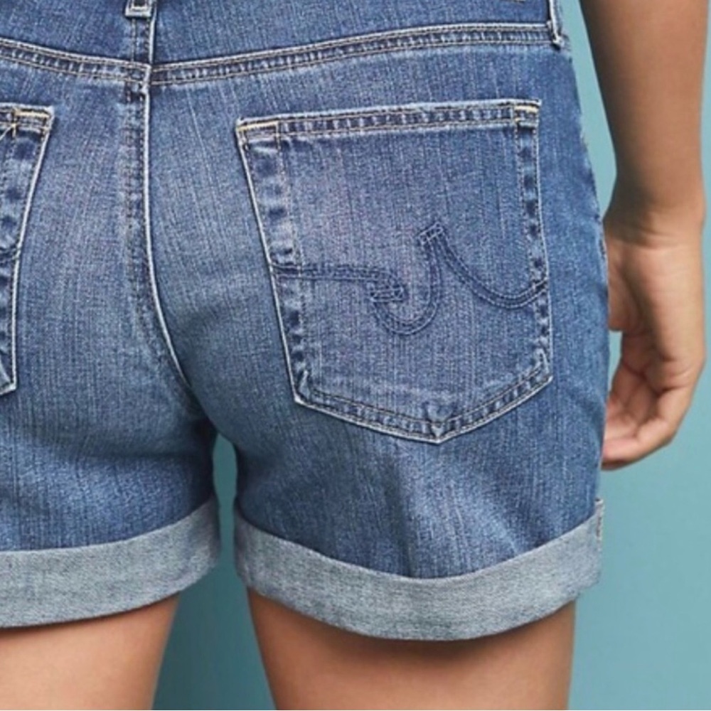 AG Hailey Ex-Boyfriend Roll Up Distressed Denim Shorts 31 - Picture 2 of 11